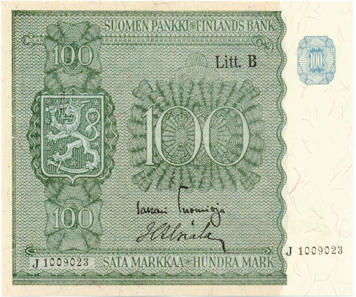 100 Markkaa 1945 Litt.B J1009023